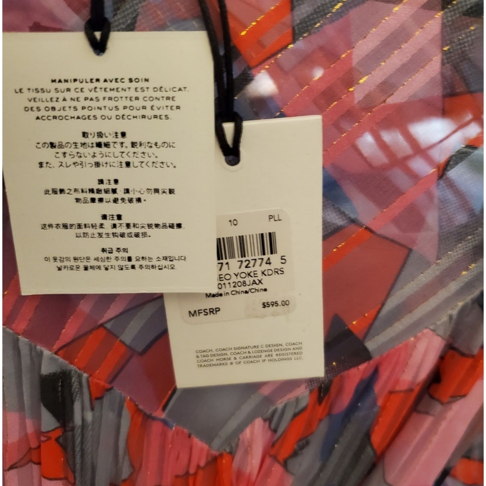 NWT COACH Bold Geo Yoke Knee length Spring Easter Dress Size 10, $595 Retail - Picture 16 of 16